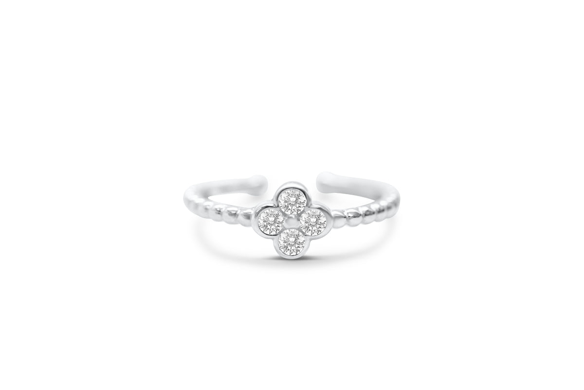 CZ Clover Droplet Ring (Silver) Stia Jewelry