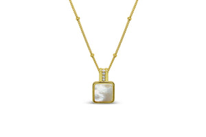 Bold Bail Square Statement Necklace (14K Gold)
