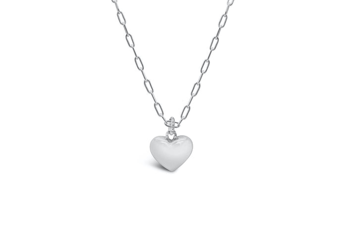 Big Heart - Paperclip Necklace (SILVER)