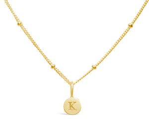 GOLD Mini Love Letter Necklace "K"
