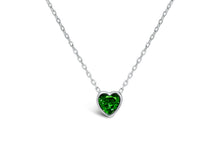 Bezel Heart Necklace (Emerald/May)