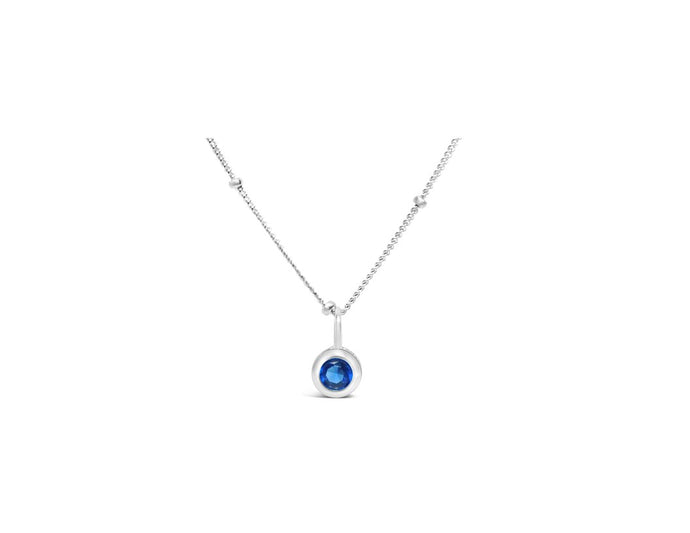 Sapphire CZ Birthstone Necklace (September)