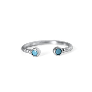 Turquoise CZ Droplet Ring