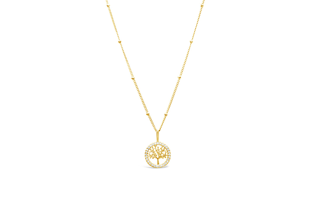 Charm & Chain Necklace Pavé Tree of Life