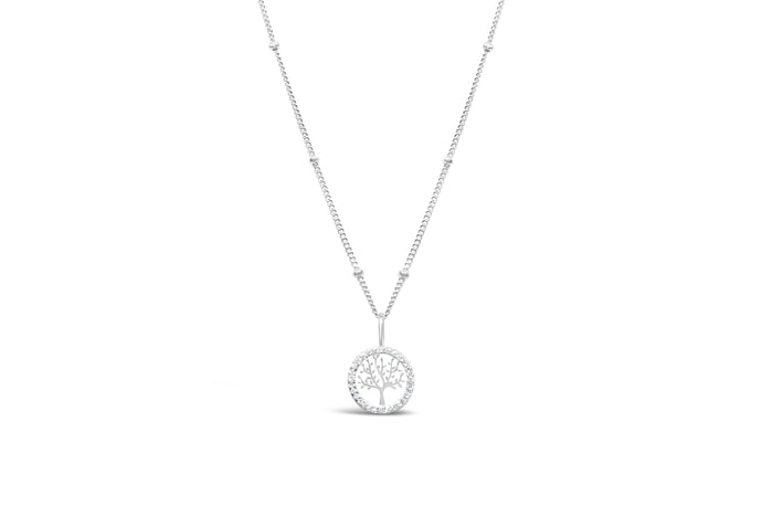 Charm & Chain Necklace Pavé Tree of Life