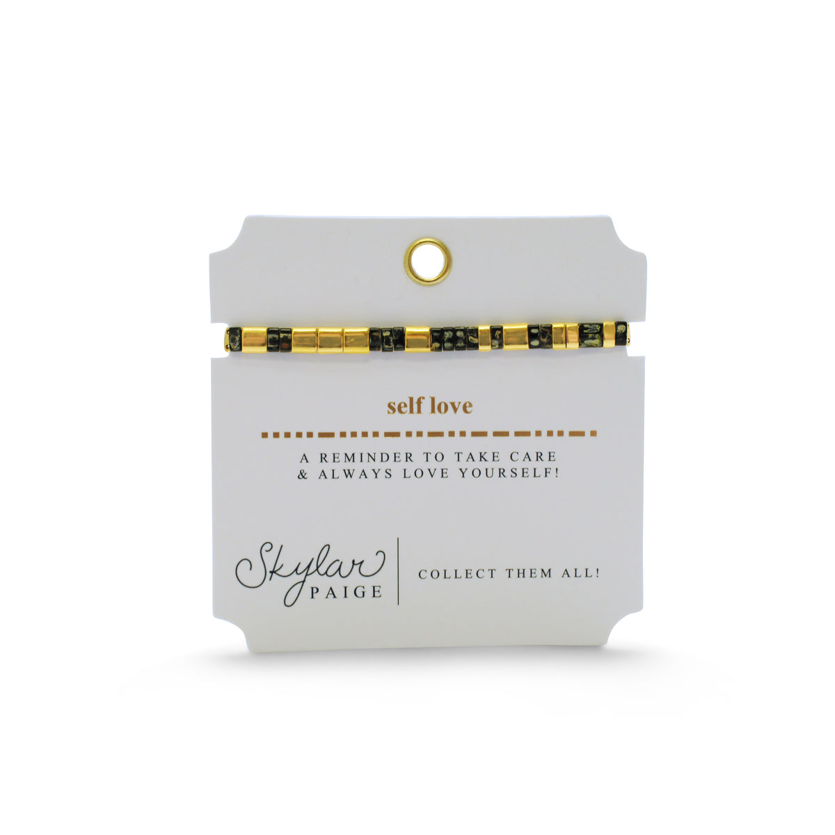 love myselfページ Skylar Paige - SELF LOVE - Morse Code Tila Beaded Bracelet