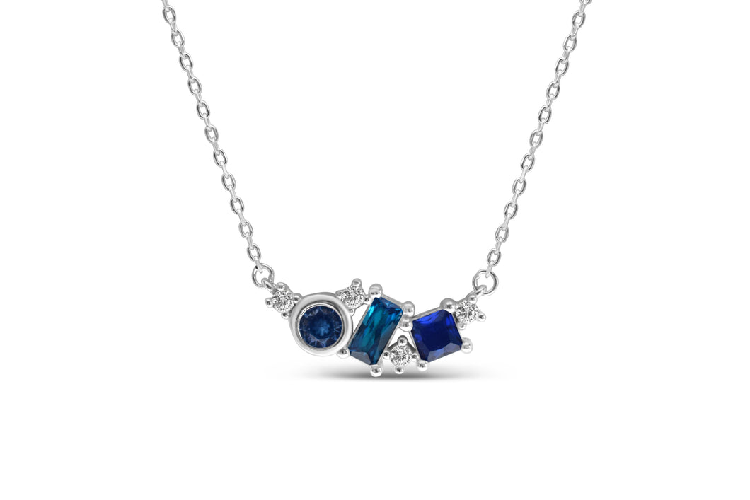 Aquamarine - Zircon - Sapphire (NECKLACE)