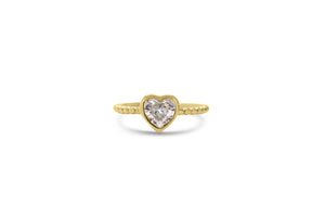 Bezel Heart CZ Droplet Ring (GOLD)