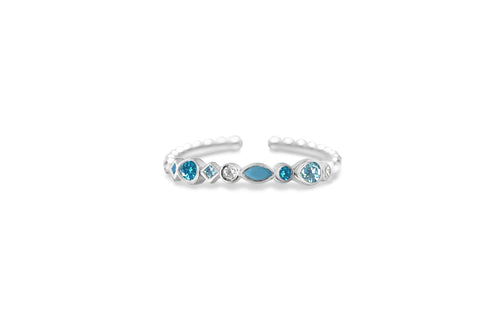 Trickle Down Turq - GEMSTONE CLUSTER STACKING RING