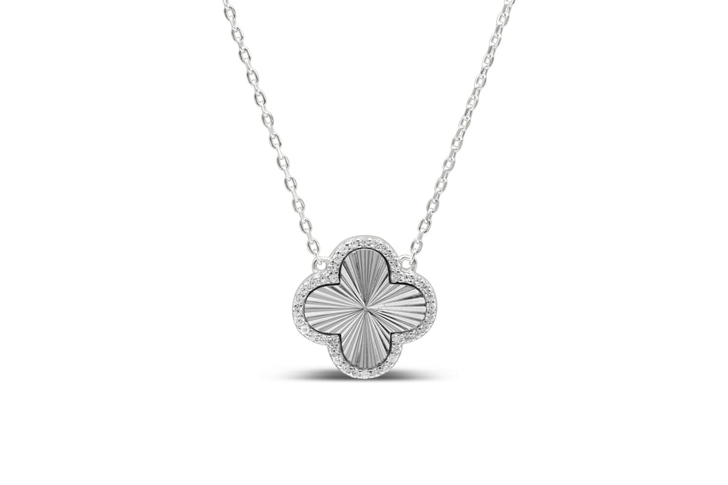 Shine Bright! Burst Clover Necklace (silver)