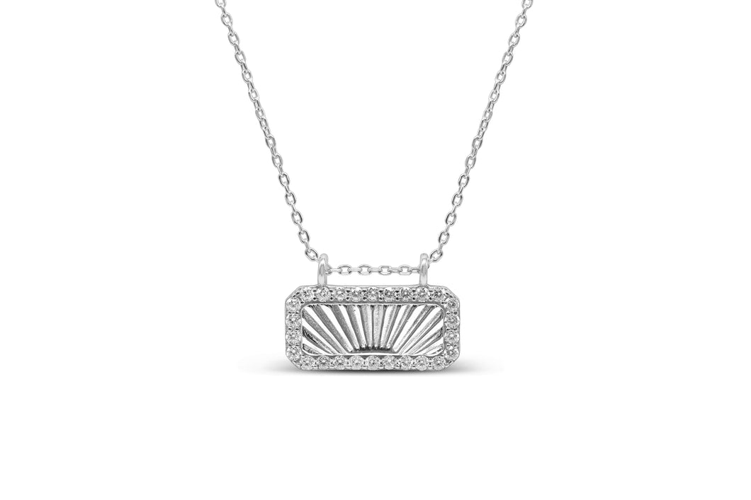 Rise Up! Sunrise Bar Necklace (silver)