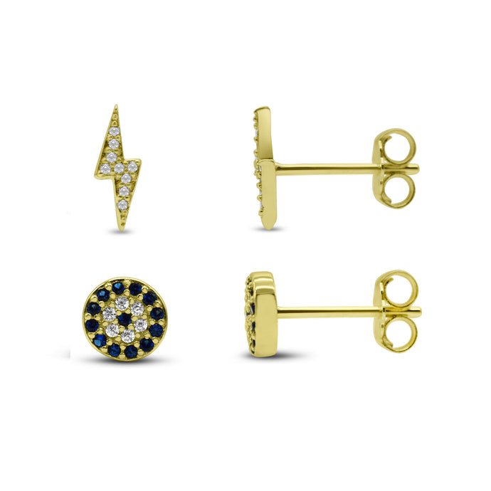 ‘EYE’ AM ALL CHARGED UP! - 14K Gold - ITTY BITTY PRETTIES (EARRINGS)