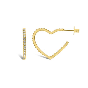 Inside Out CZ Heart (GOLD)