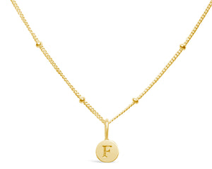 GOLD Mini Love Letter Necklace "F"