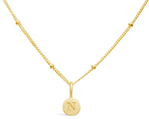 GOLD Mini Love Letter Necklace "N"