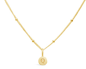 GOLD Mini Love Letter Necklace "Q"
