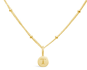 GOLD Mini Love Letter Necklace "T"