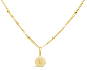 GOLD Mini Love Letter Necklace "V"