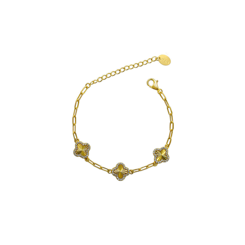 Shine Bright! Burst Clover Chain Bracelet (gold)