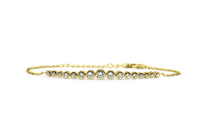 Graduated Bezel Solitaire Tennis Bracelet (14K Gold)