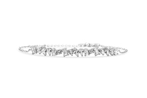 Multi Jagged Stone Tennis Bracelet (Sterling Silver)