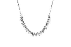 Multi Jagged Stone Tennis Chain Clear (Sterling Silver)