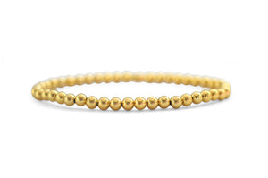 Silver Stretch Bracelet - Plain beads 4mm - Gold