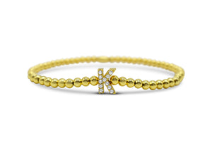 Letter of Mine, Let it Shine! Stretch Bracelet - "K"