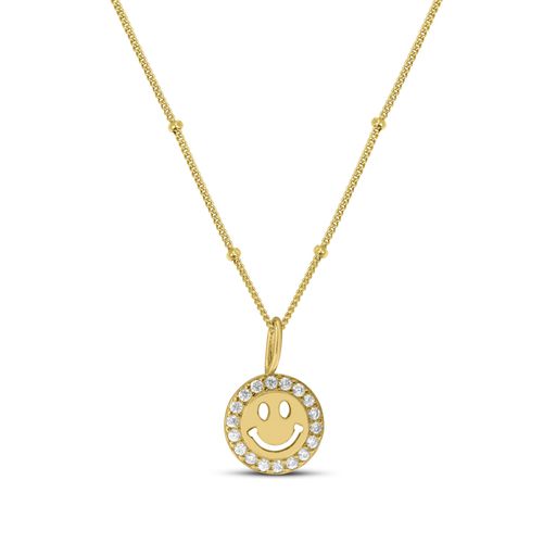 Smiley Face Necklace (Gold)
