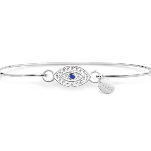 Evil Eye with Sapphire CZ (Silver)