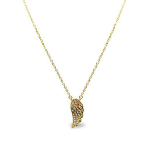 Single Angel Wing Necklace (Gold)