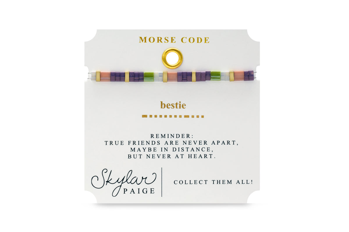 BESTIE - Morse Code Tila Beaded Bracelet – Stia Jewelry