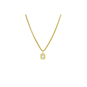 Bezel Baguette with Box Chain - Gold