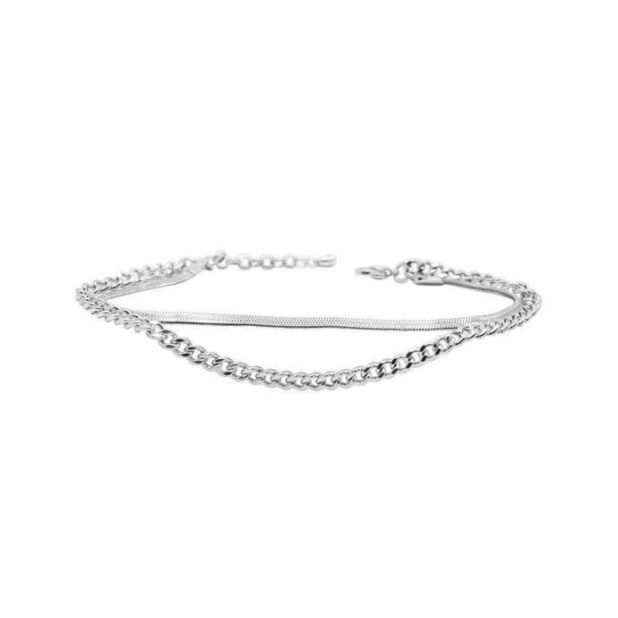 Double Duty Anklet (Curb Chain and Snake Chain)