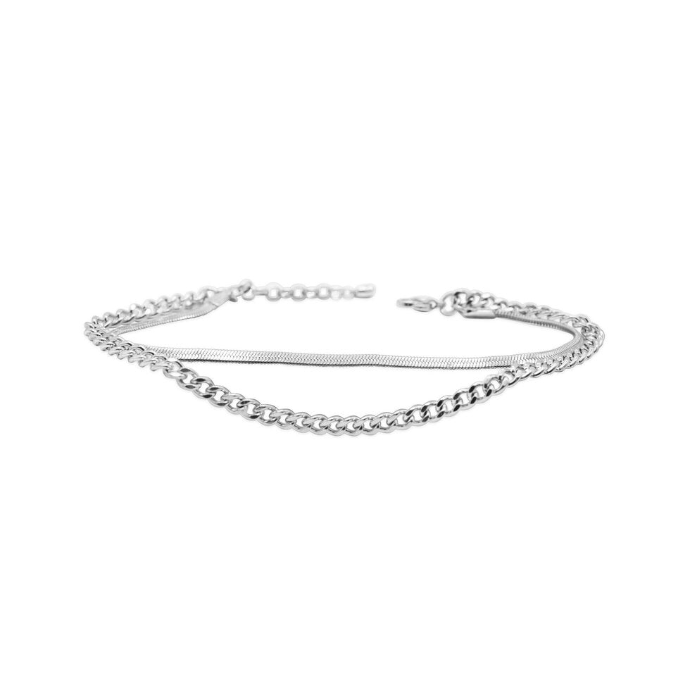 Double Duty Anklet (Curb Chain and Snake Chain)