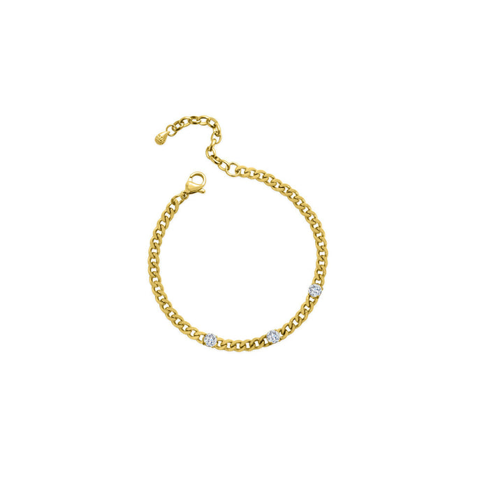 Petite Cuban Link with CZ (Round Prong)