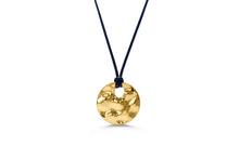 Hammered Coin - Black Corded Necklace