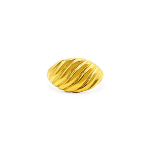 Corrugated Wave Ring - Gold Size 6