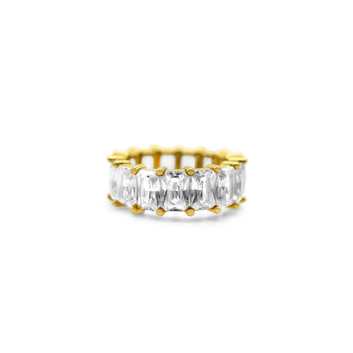 Bold Baguette Infinity Ring - Gold Size 6