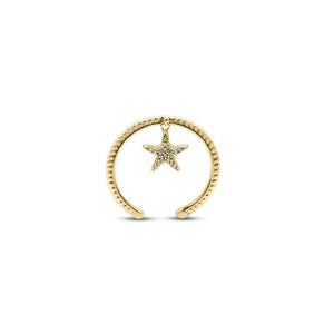 Pavé Dancing Starfish Ring (Gold)