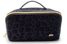 Lay Flat! Make-Up Case - Black Leopard Print Vegan Leather
