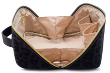 Lay Flat! Make-Up Case - Black Leopard Print Vegan Leather