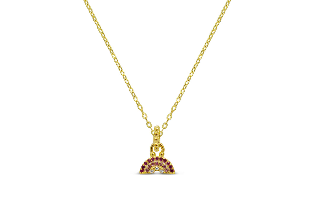 Rosy Rainbow Necklace (Gold)