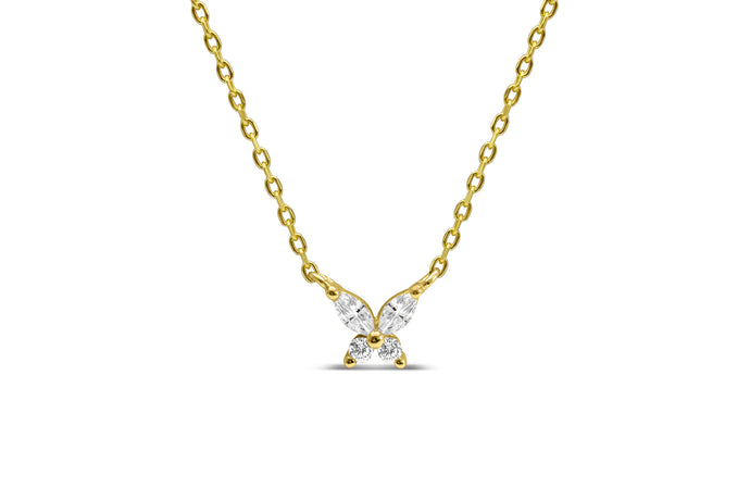 Born to Fly Butterfly Necklace (Gold)