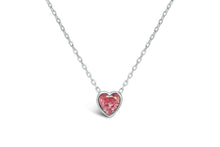 Bezel Heart Necklace (Pink Tourmaline/October)