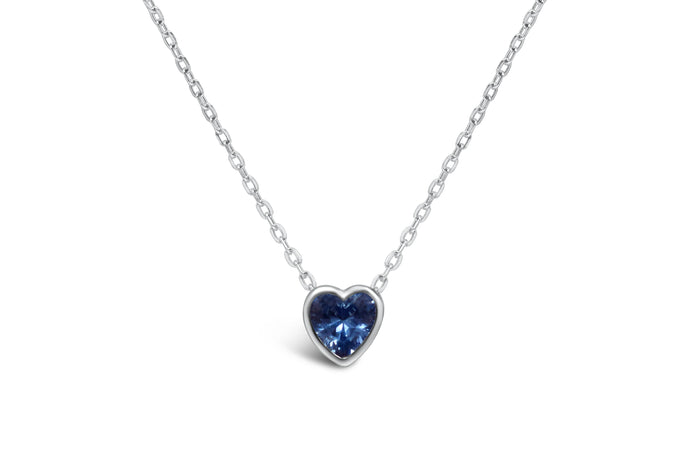Bezel Heart Necklace (Zircon/December)