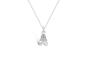 Talented Toe Shoes Necklace (Silver)
