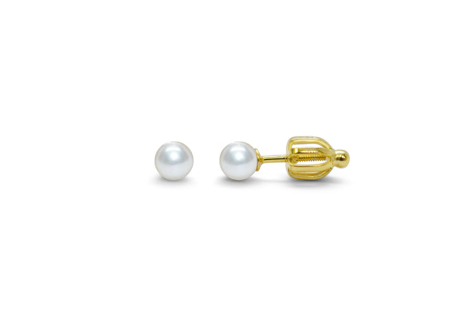 Pearl Stud Earring (gold-4mm)