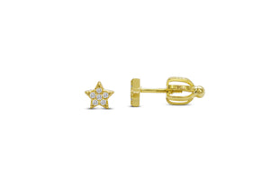 Pavé Star Stud Earring (Gold)