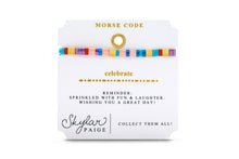 CELEBRATE - Morse Code Tila Beaded Bracelet